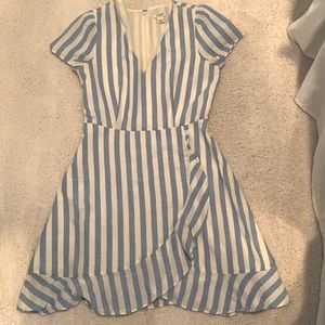 blue and white striped jcrew dress in size 4